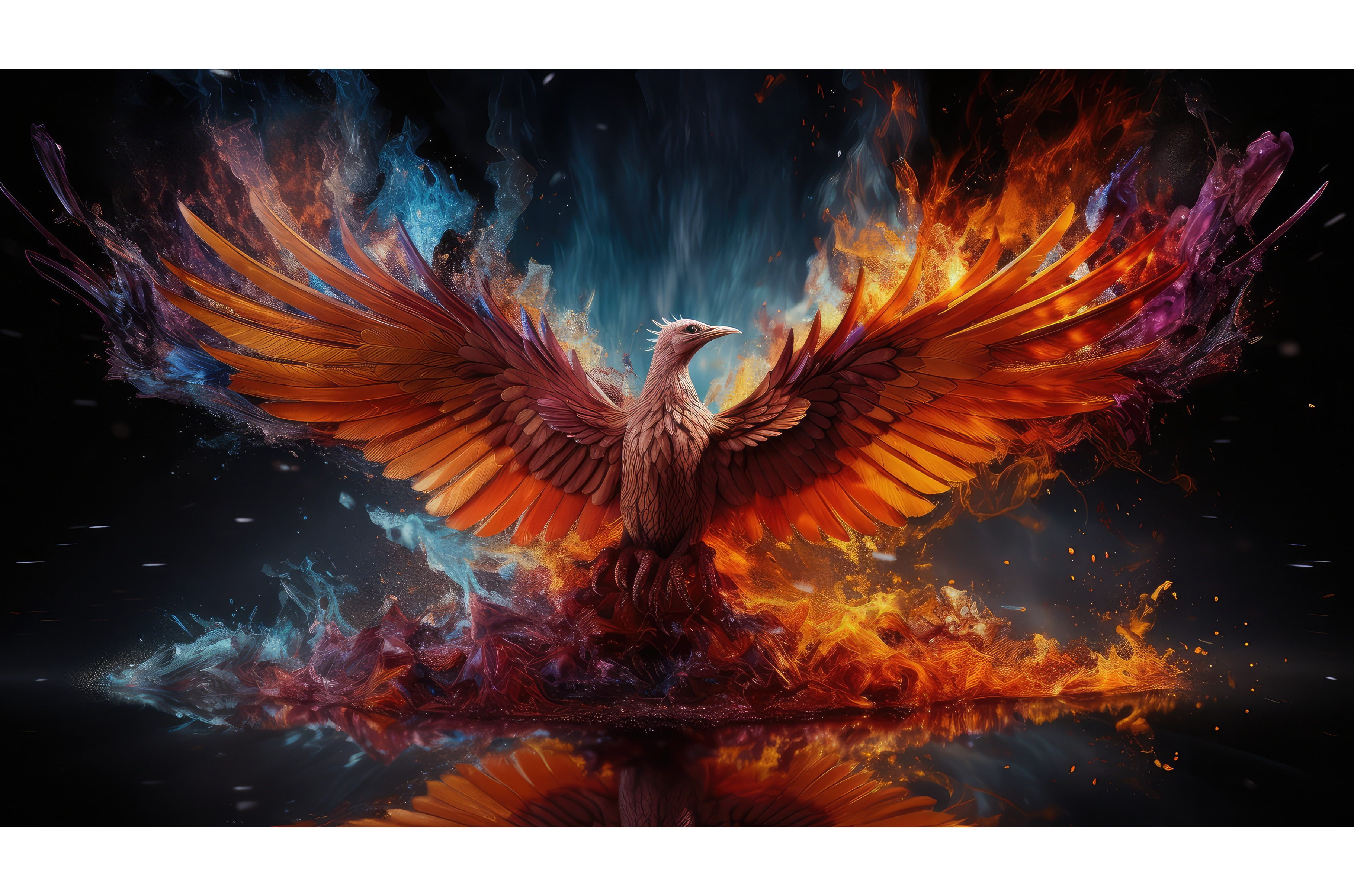 mythology phoenix ashes ai generated, an Animal Photo by pikepicture