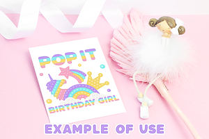 Pop It Birthday Girl Sublimation PNG