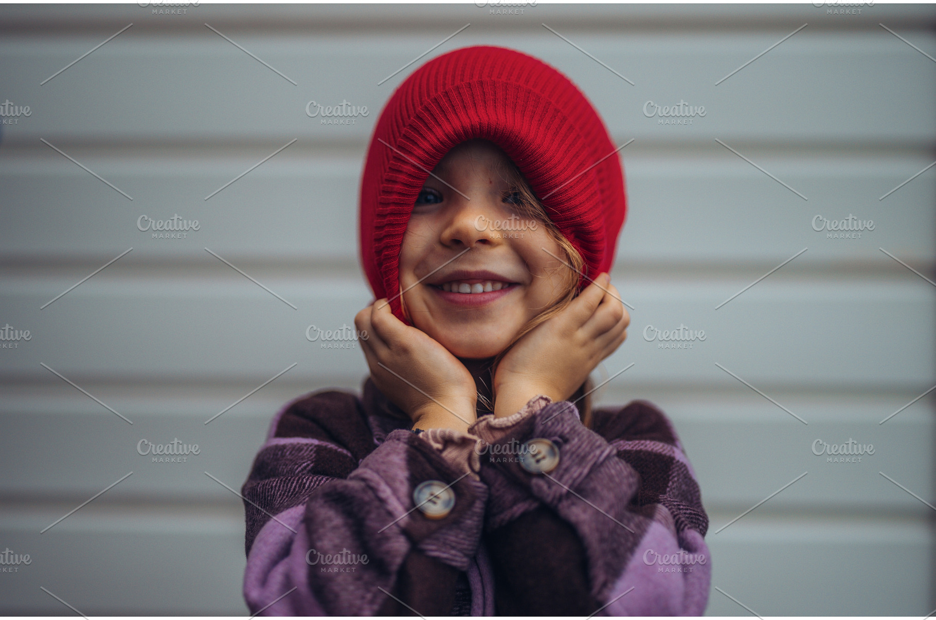 Cute toddler girl with red hat., a Beauty & Fashion Photo by HalfPoint