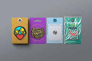 Enamel Pin Mockup Set - Packaging