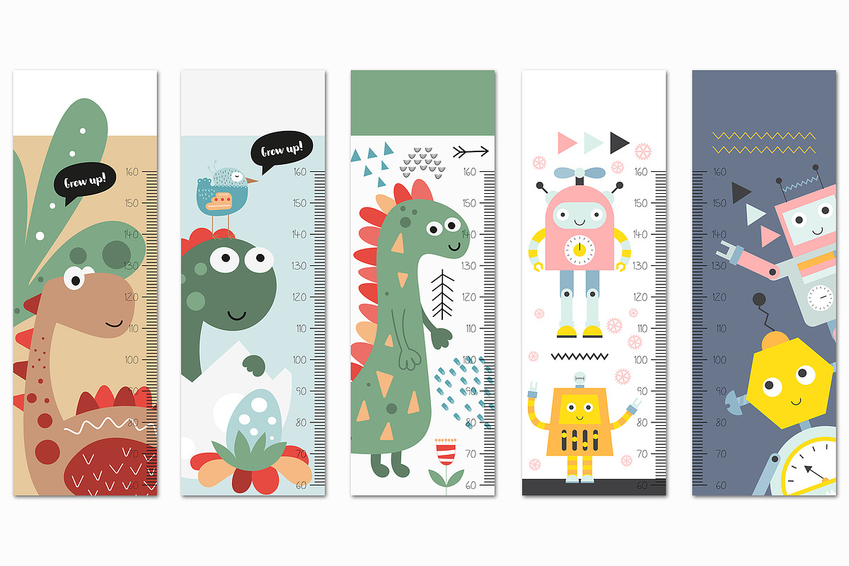 Height chart measure for kids bundle, an Education Illustration by Nursery Art (Photo 7 of 11)