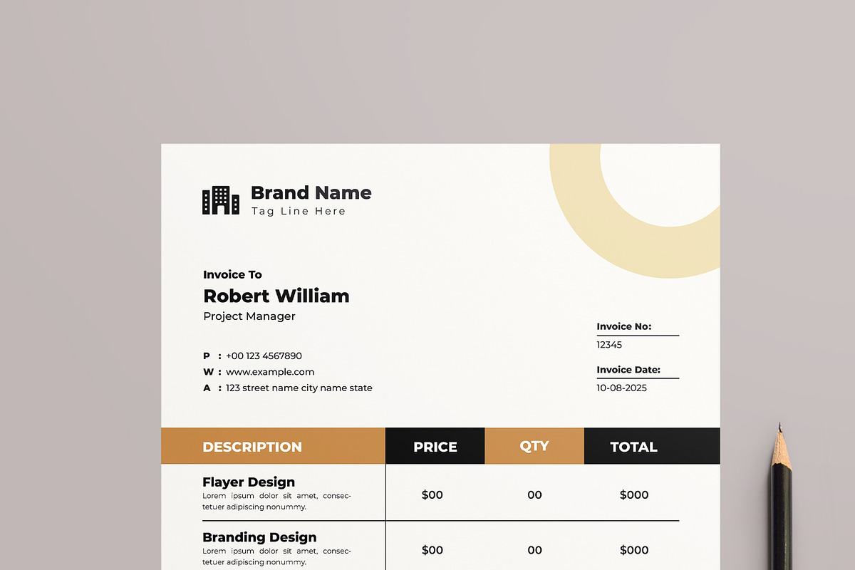Invoice Template, a Stationery Template by MightyDesign (Photo 4 of 8)