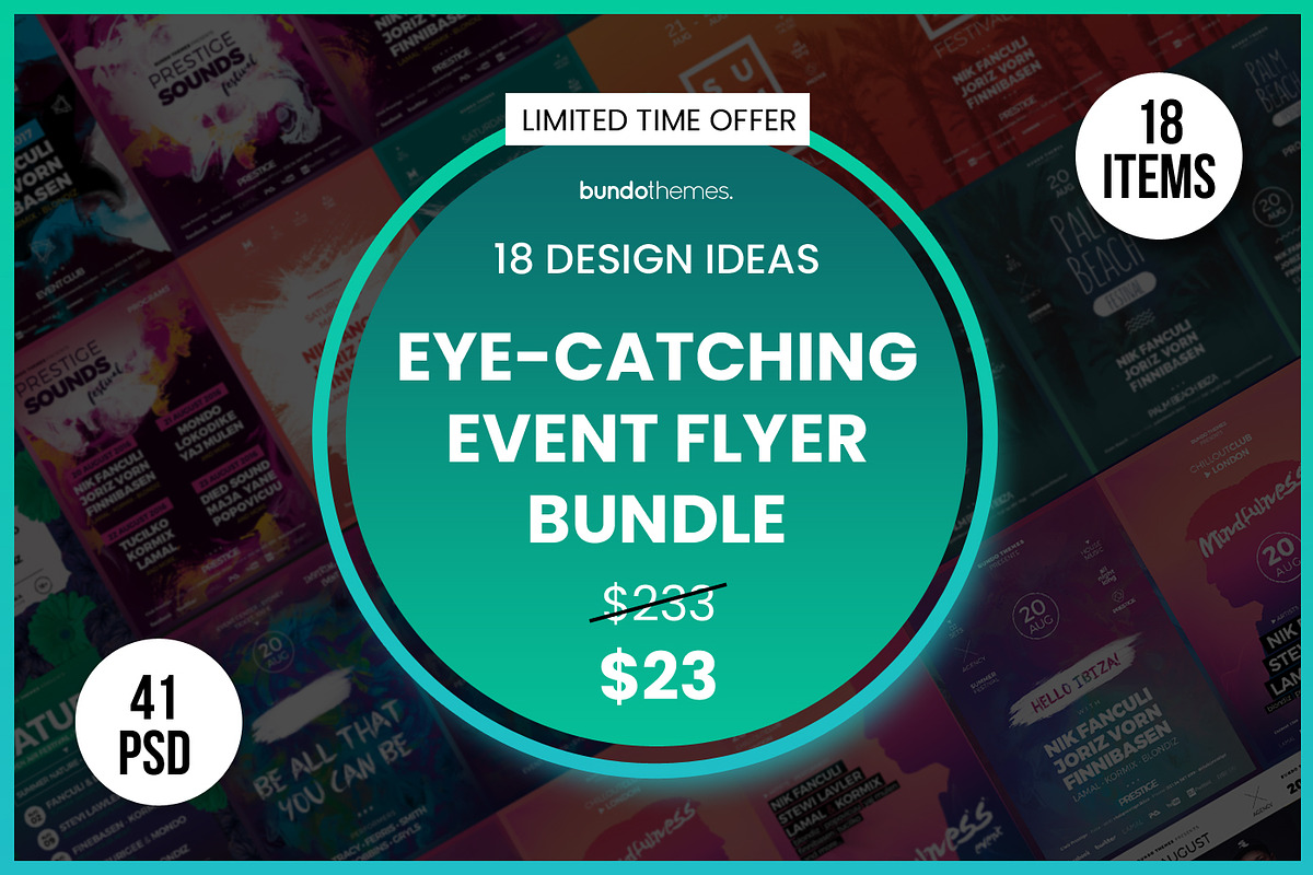 18 Eye-Catching Event Flyer Bundle, a Flyer Template by Bundo Themes (Photo 1 of 22)