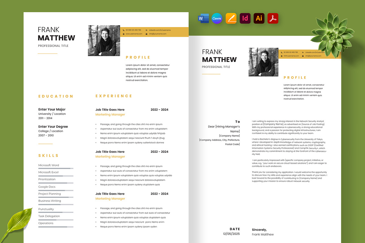Clean and Professional Job Proposal, a Resume Template by Nur Designer (Photo 1 of 4)