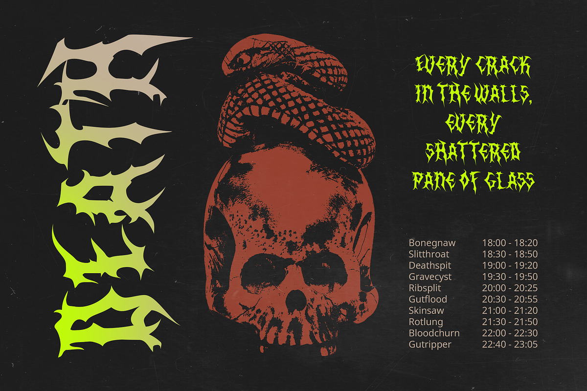 CS Venom – Black Metal Font, a Blackletter Font by Craft Supply Co. (Photo 2 of 8)