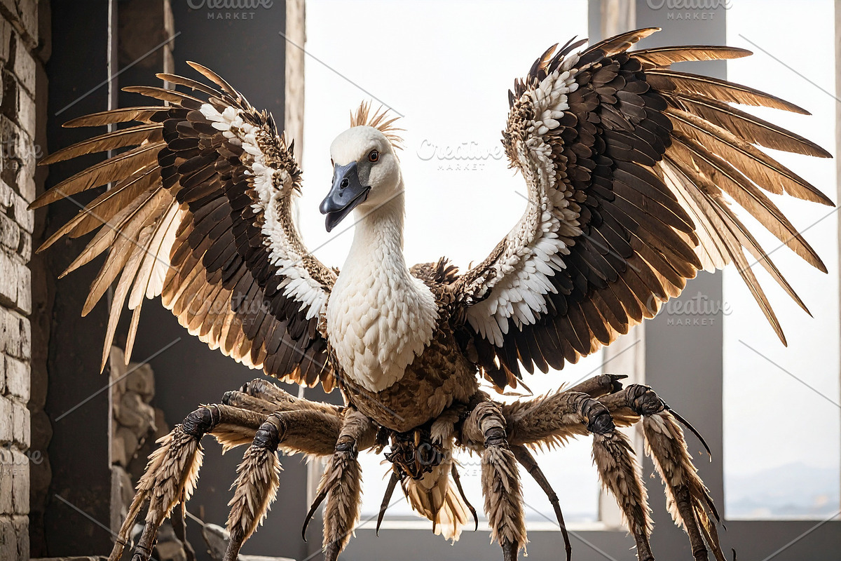A majestic chimera of wings and webs, an Animal Illustration by DanFLCreativo