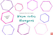 Purple Watercolor Hexagons, an Object Graphic by LittleAcornGraphics (Thumbnail 2 of 5)