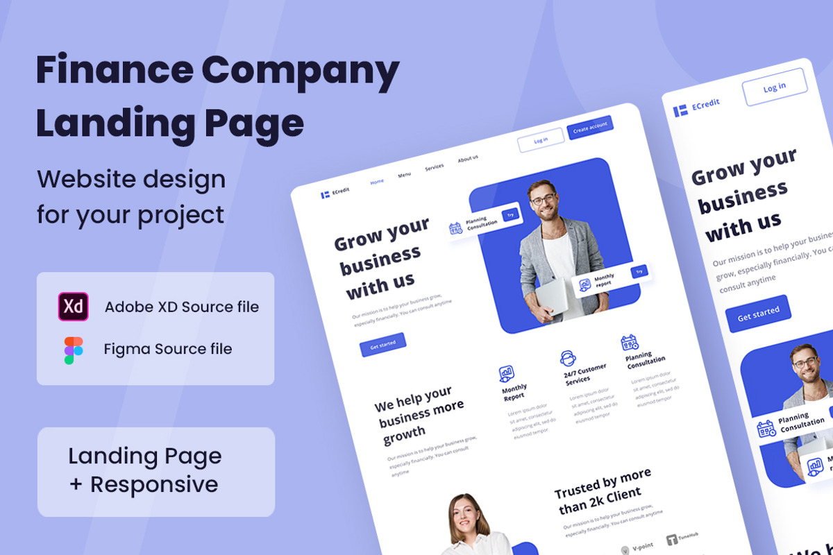 Finance Company Web Design, a Wireframe Template by INSPR STD (Photo 1 of 6)