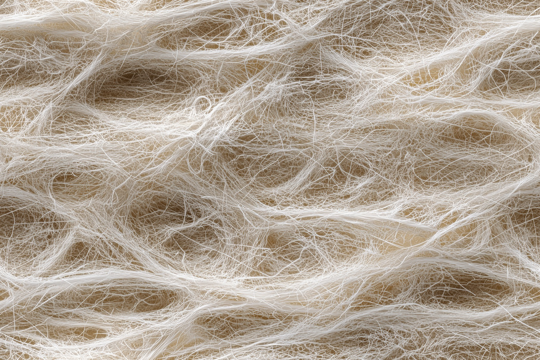 Seamless tangled Mycelium Leather white fibers creating a textured ...