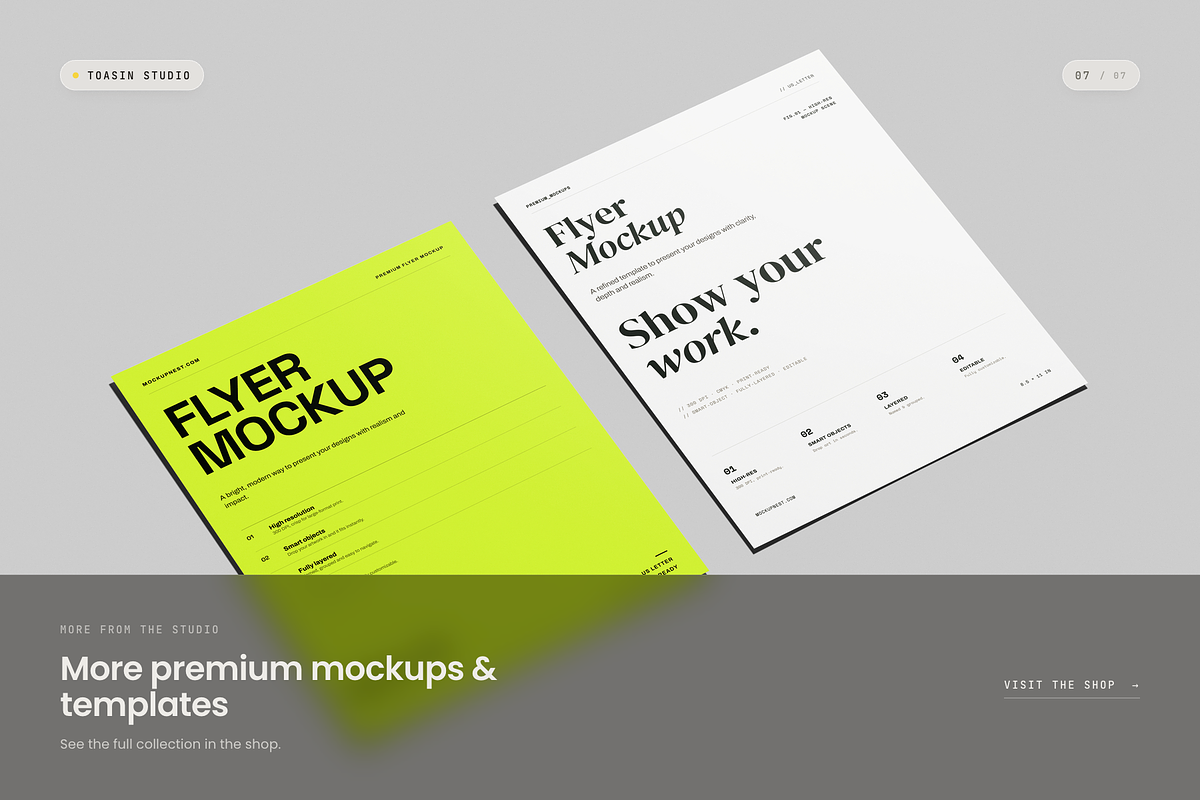 US Letter Flyer Mockup, an Advertising Mockup by Toasin Studio (Photo 7 of 7)