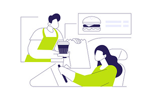 Getting order isolated cartoon, a Person Illustration by Visual Generation