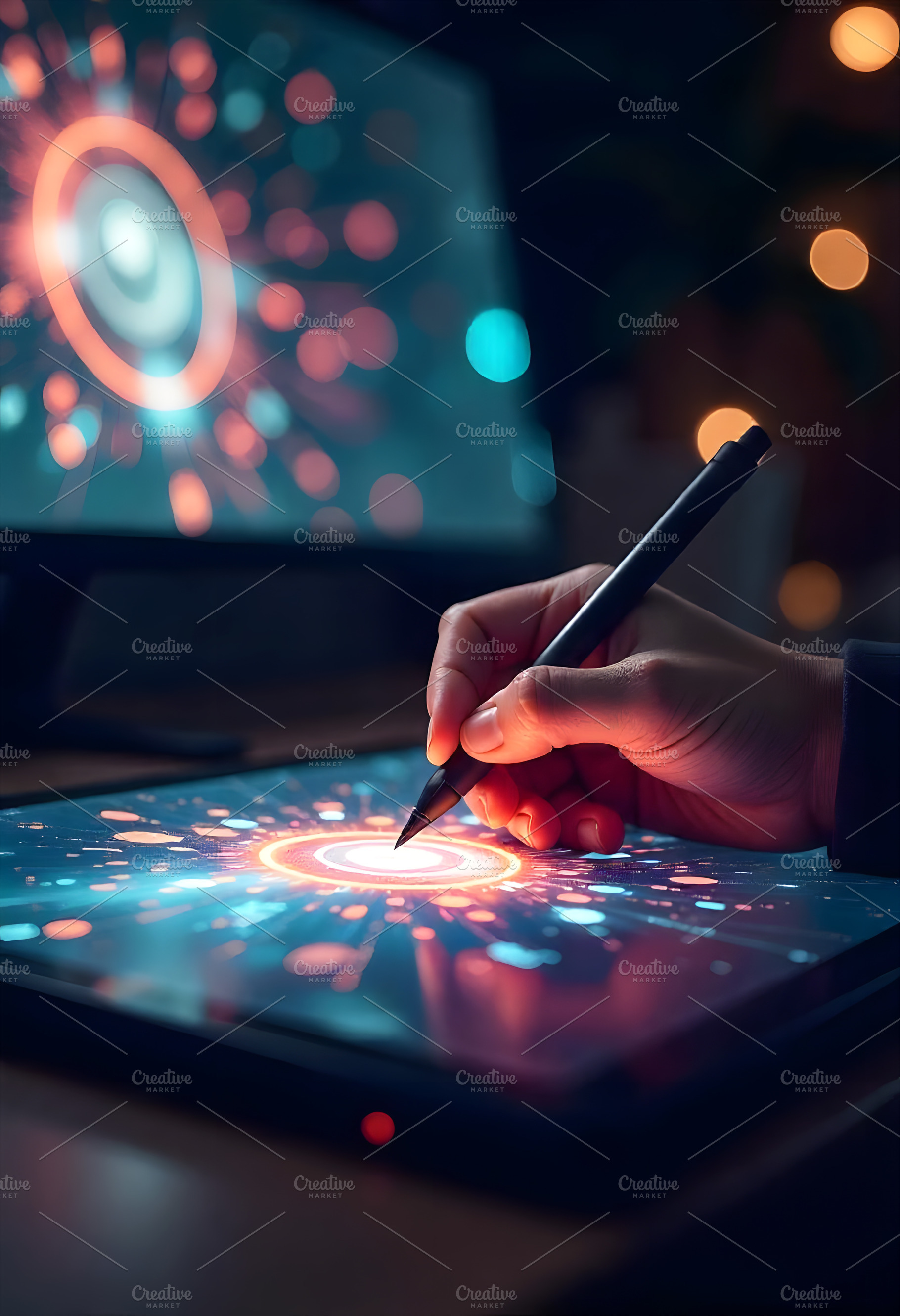 Digital Artist Using Graphics Tablet, an Arts & Entertainment Photo by Stock Shape