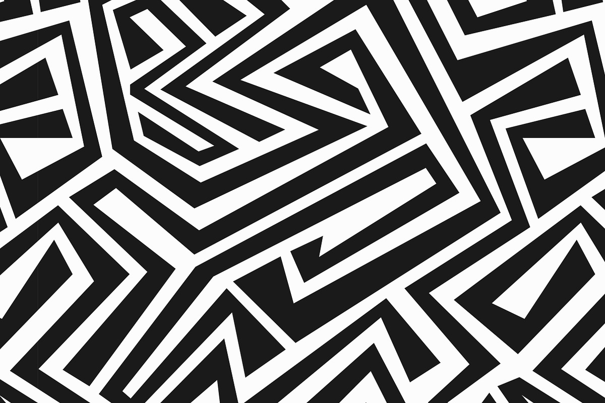 Monochrome Maze Patterns, a Pattern Graphic by Gudiny (Photo 10 of 13)