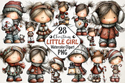 Christmas Little Girl Clipart, a Seasonal Illustration by RobertsArt (Thumbnail 1 of 5)