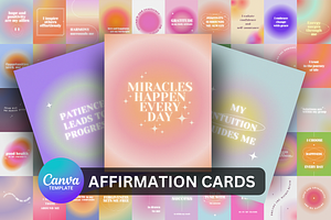 Canva Template 50 Affirmation Cards