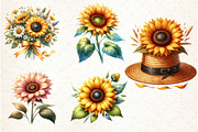 Watercolor Sunflower Sunny Day Clipa, an Illustration by Libby Wishes (Thumbnail 3 of 11)
