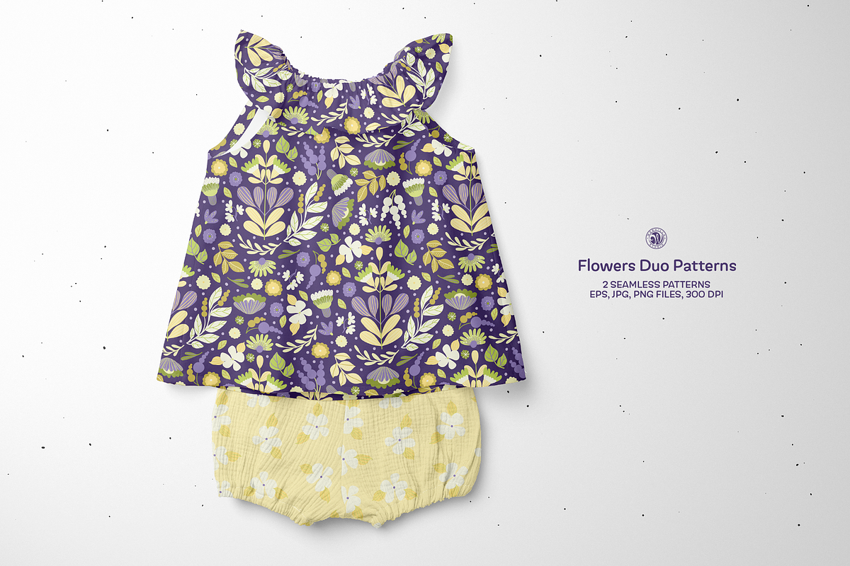 Flowers - Duo Vector Patterns, a Pattern Graphic by Bloomart Studio