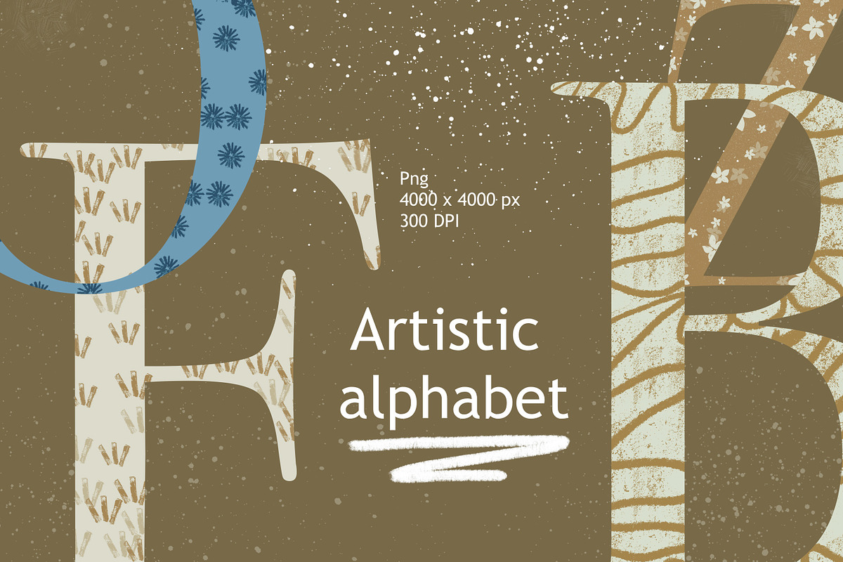 Artistic alphabet png, a Texture Illustration by Artcard Watercolor (Photo 1 of 4)