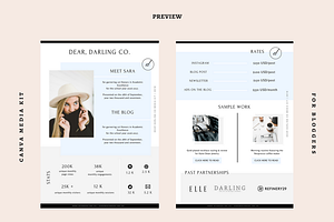 CANVA Media Kit For Bloggers