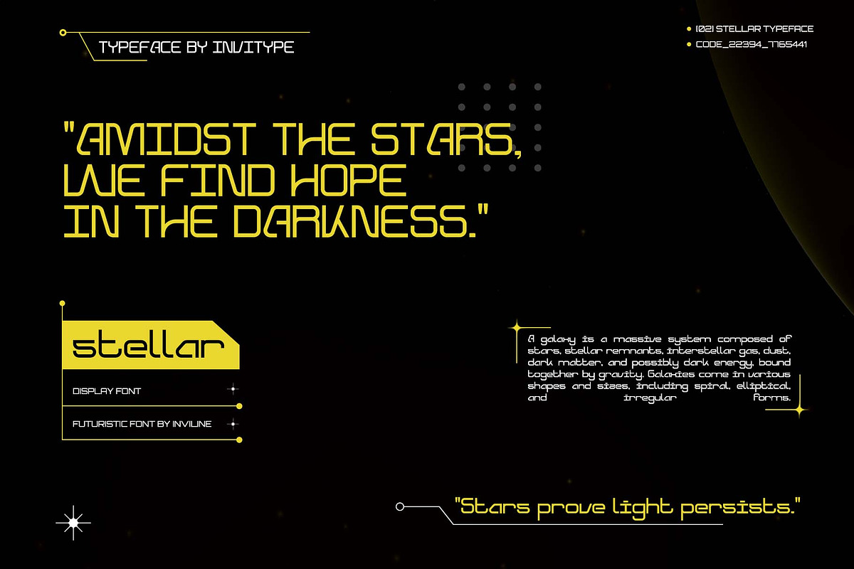 Stellar - Futuristic Display Font, a Sans Serif Font by Inviline.co (Photo 6 of 7)