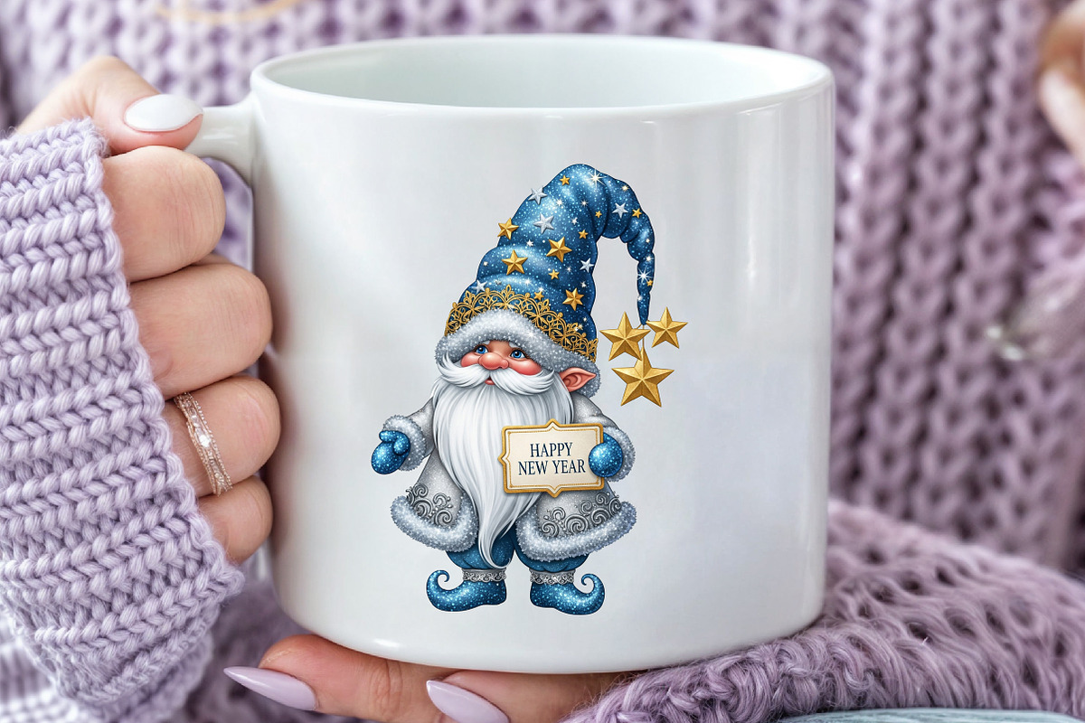 Happy New Year Gnome PNG, an Illustration by Black Bird Studio (Photo 3 of 4)