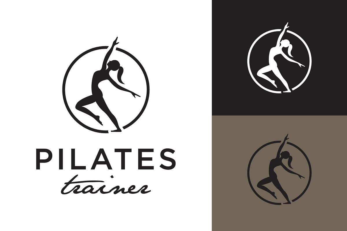 Woman Pilates Gym Trainer Logo, a Branding & Logo Template by funpixel