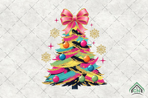Colorful Glitter Christmas Coquette, an Illustration by Craft Nest