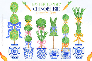 Easter Chinoiserie Topiary Clipart