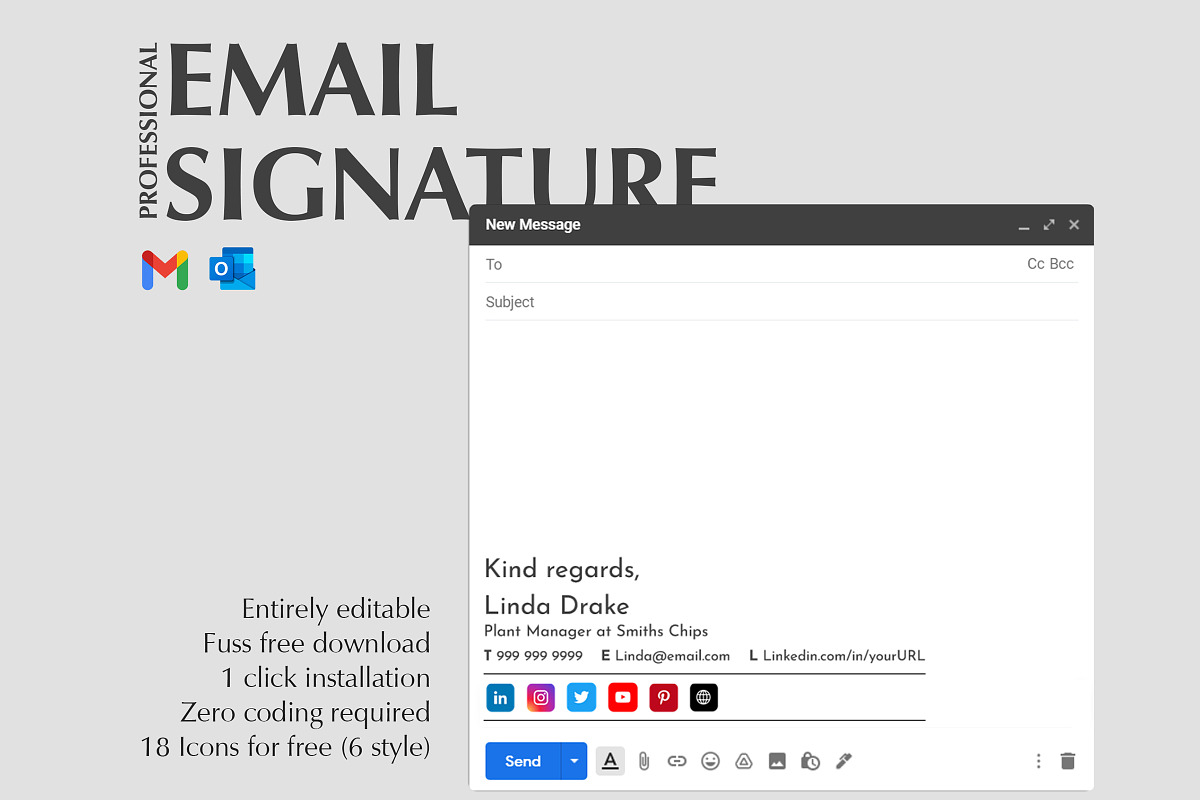 Professional Email Signature Temp, a Social Media Template by Career Canvas (Photo 4 of 4)