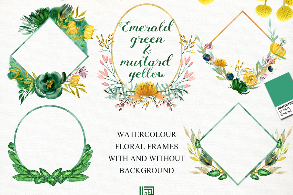 Emerald green & mustard yellow, an Illustration by LABFcreations (Photo 2 of 10)
