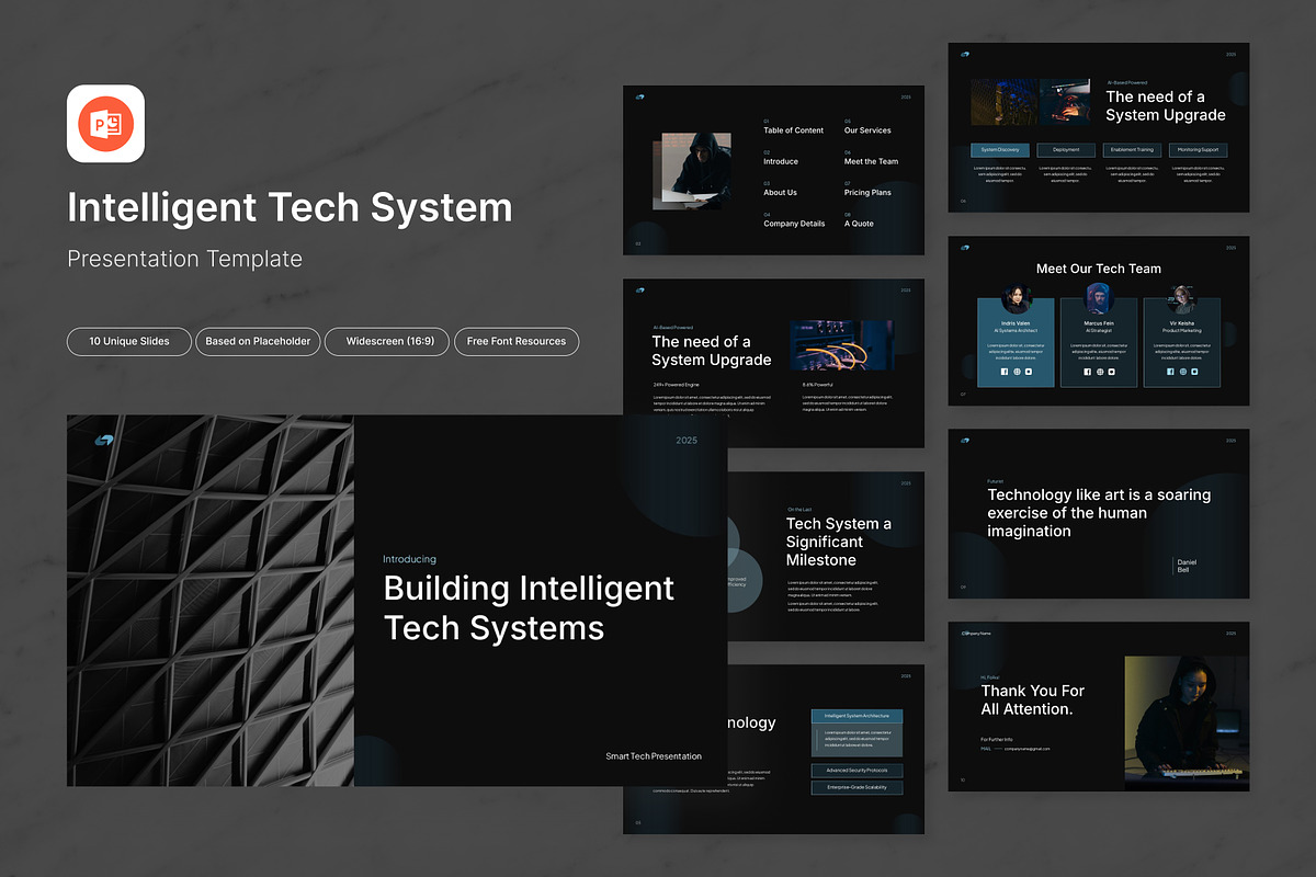 Intelligent Tech System PPT, a Presentation Template by Antstheme (Photo 1 of 2)