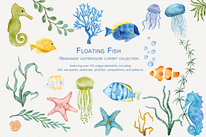 Floating Fish Watercolor Set
