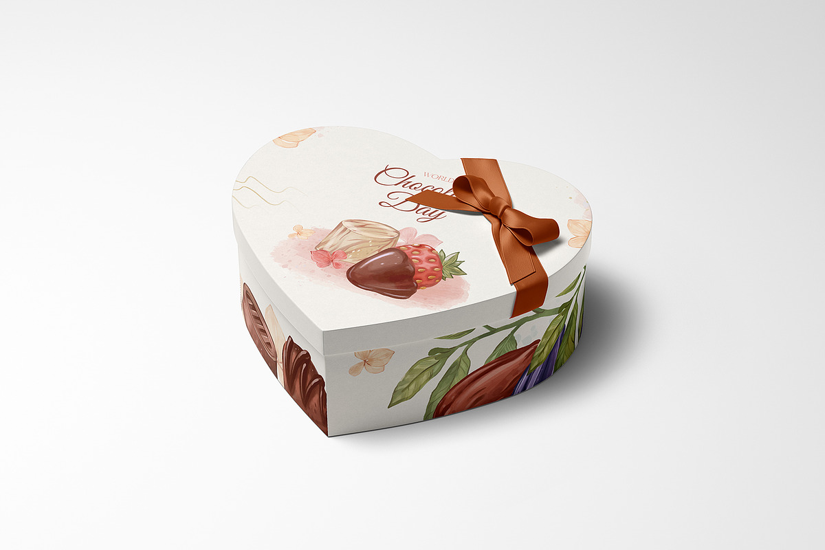 heart-shaped gift box mockup, a Packaging Mockup by EFORIA (Photo 2 of 5)