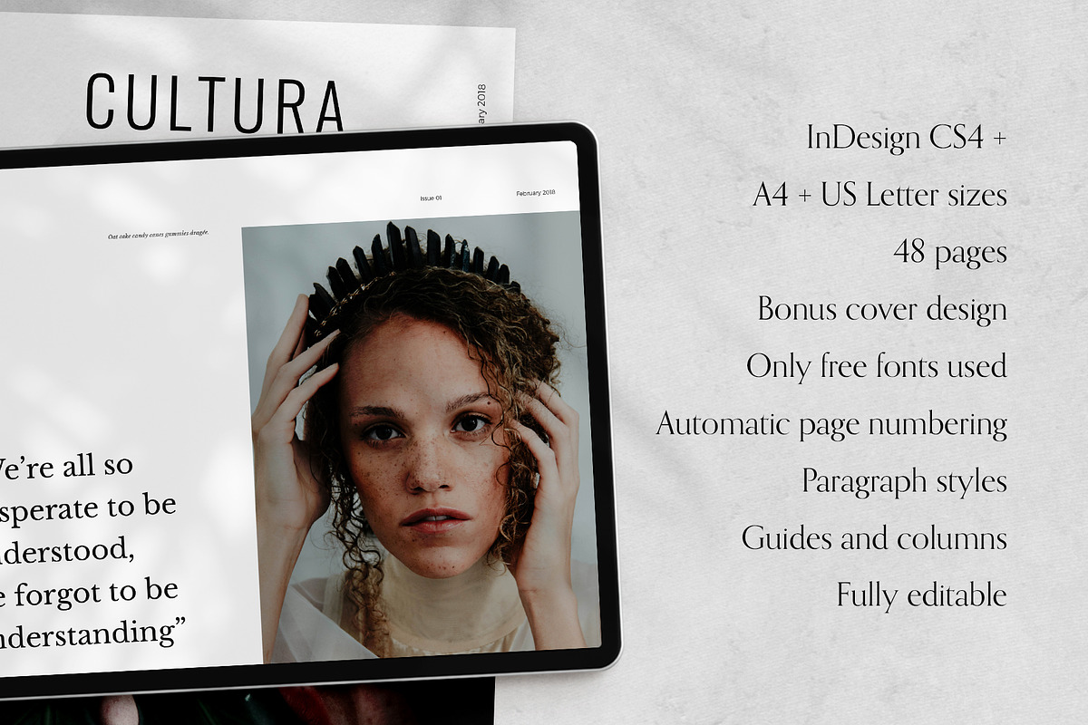 Cultura Magazine Template (InDesign), a Magazine Template by Eternel Design Studio (Photo 2 of 13)
