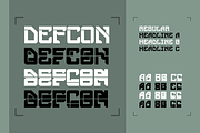 Defcon Cyberpunk Display (4 fonts), a Font by SelfBuild Type (Thumbnail 2 of 8)