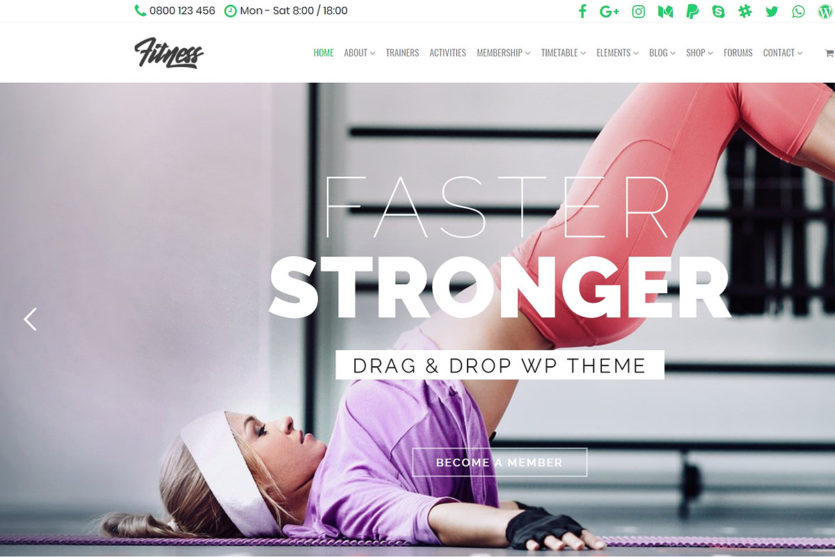 Fitness & Club WordPress Theme, a WordPress Template by Visualmodo (Photo 14 of 17)