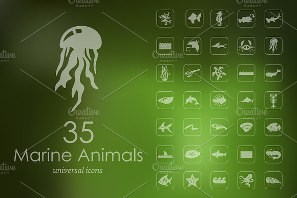 35 Marine Animals Icons