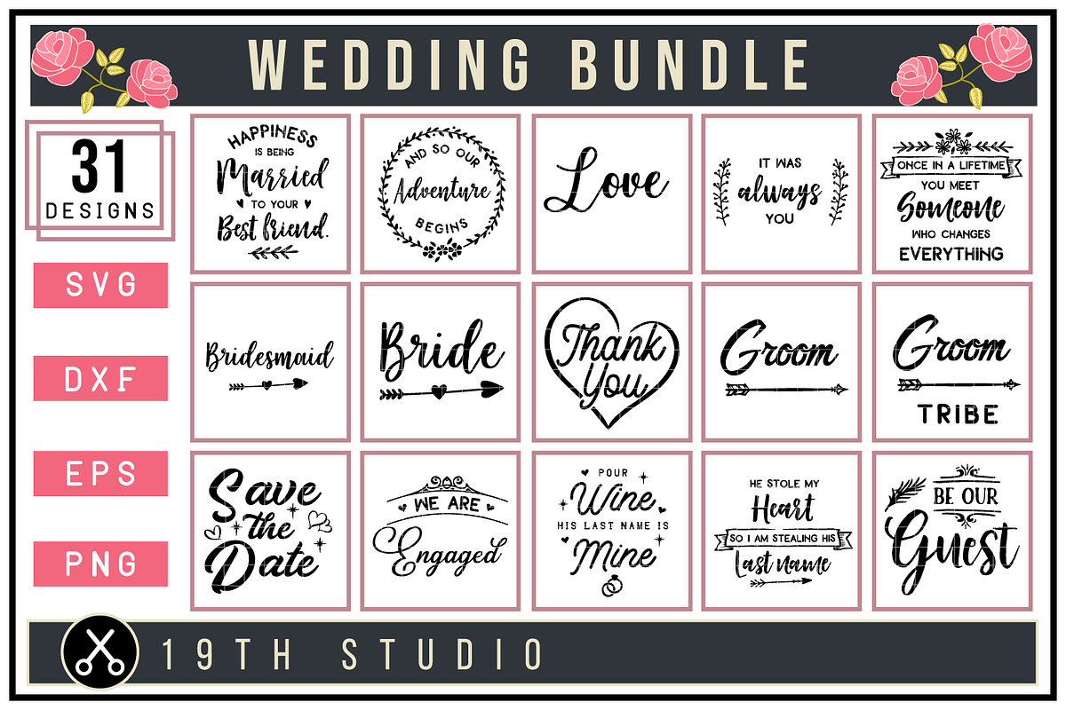Wedding SVG Bundle | MB27, an Illustration by Craft House SVG (Photo 1 of 4)