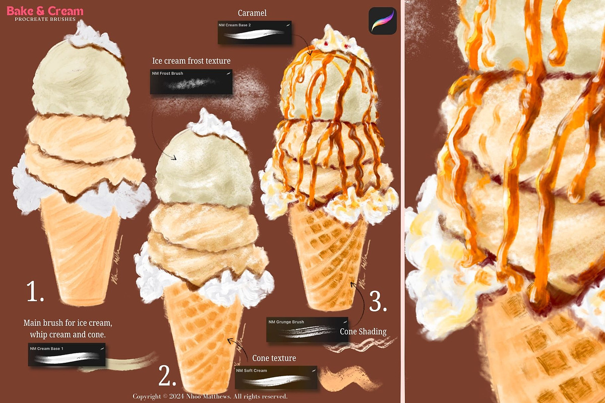 Procreate Food Brushes Bake & Cream, a Brush Add-On by Fashion Workshop Bkk (Photo 4 of 11)