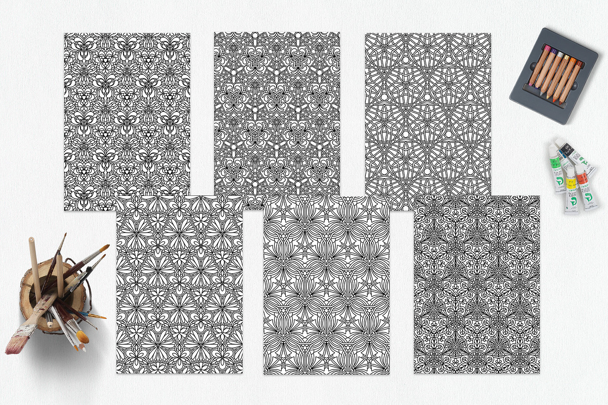 Patterns for coloring PDF,JPG vol-05, a Brochure Template by dnapslvsk (Photo 2 of 6)