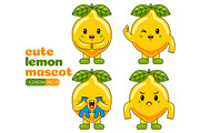 Lemon Mascot Vector Pack, an Illustration by MEDZ (Thumbnail 3 of 5)