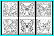 Stained Glass Butterfly Coloring Pag, an Animal Illustration by protabsorkar11 (Thumbnail 4 of 6)