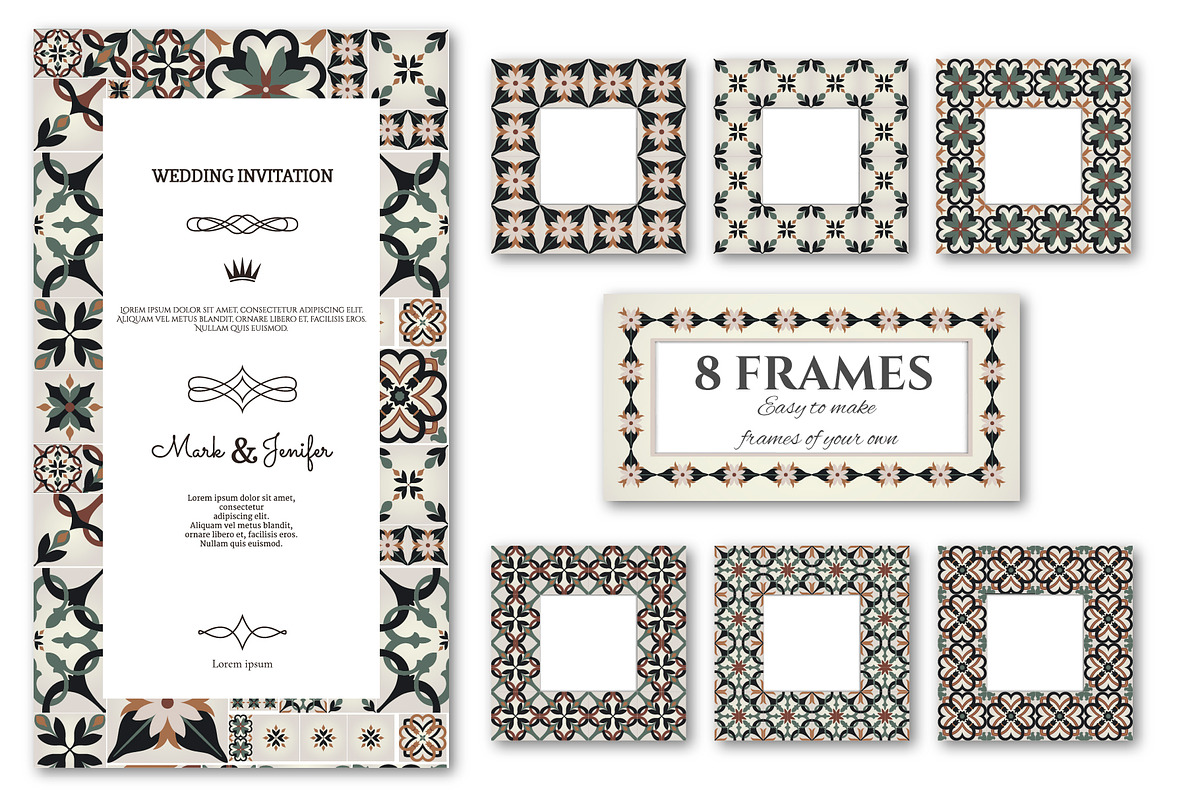 Moroccan Mixed Patern. Tile Design, a Pattern Graphic by DeMih (Photo 3 of 8)