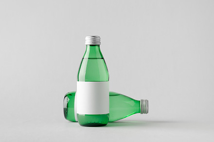 Water bottle mockup  two bottles stock photo containing 250ml and 25cl, a Food & Drink Photo by Shablon