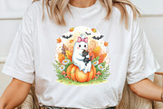 Halloween Fall Ghost Cat Boho Flower, an Illustration by DreamArtGraphic (Thumbnail 3 of 4)