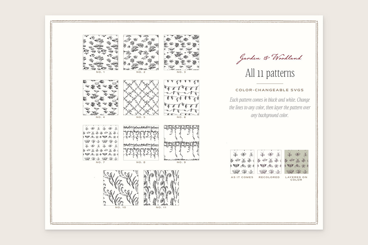 Garden & Woodland Seamless Patterns, a Pattern Graphic by The October Creative (Photo 2 of 12)