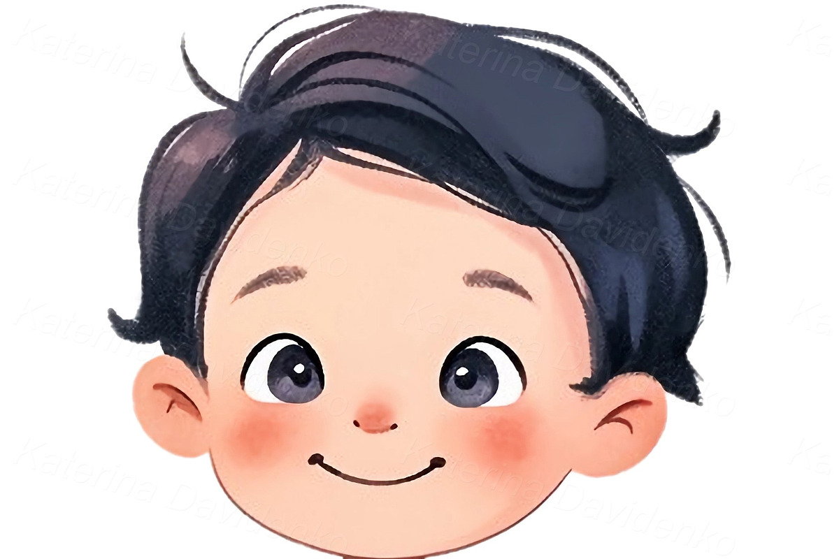 Cartoon multinational kids faces png, a Person Illustration by Bubert Art