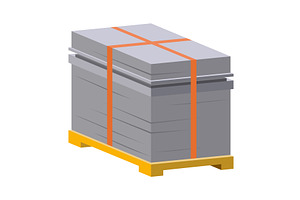 Stacked concrete blocks banded, a Transportation Illustration by Things for designers