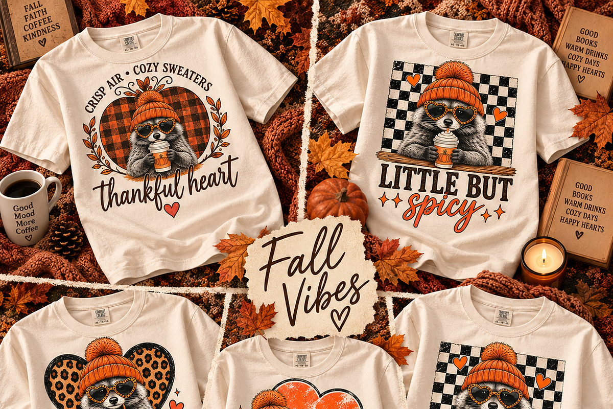 Fall Raccoon 16 PNG Cute Designs, an Animal Illustration by ElDesignState (Photo 2 of 21)
