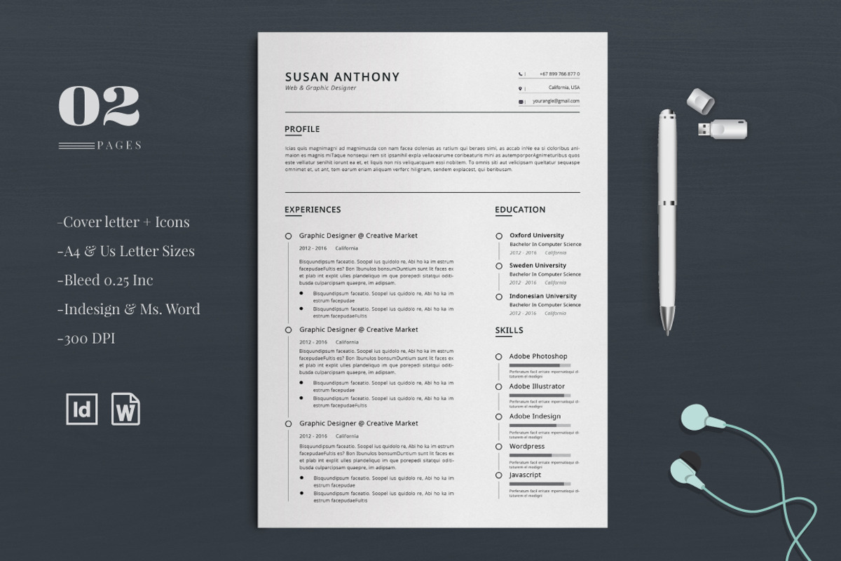Resume/CV, a Resume Template by Atakana (Photo 1 of 3)
